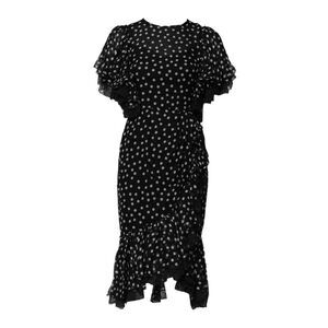 Dolce & Gabbana Black White Lace Polka Dot Chiffon Women's Dress